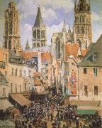 Camille Pissarro The Old Market-Place in Rouen and the Rue de I-Epicerie painting